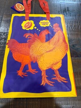 Trader Joe's Reusable Grocery Tote Bag — Purple & Orange